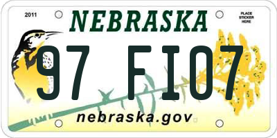NE license plate 97FI07