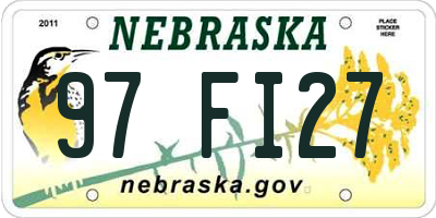 NE license plate 97FI27