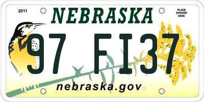 NE license plate 97FI37
