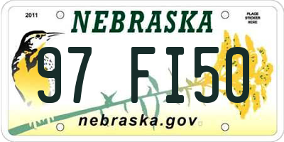 NE license plate 97FI50