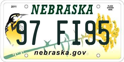 NE license plate 97FI95