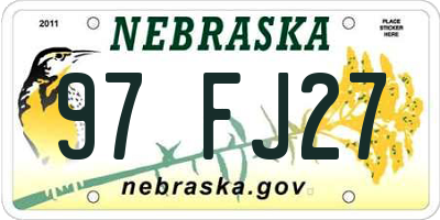 NE license plate 97FJ27