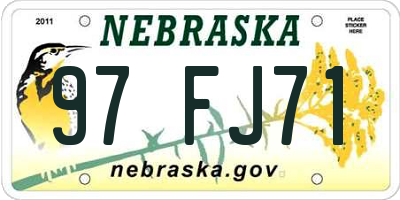 NE license plate 97FJ71