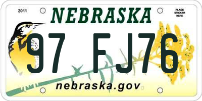 NE license plate 97FJ76