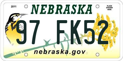 NE license plate 97FK52