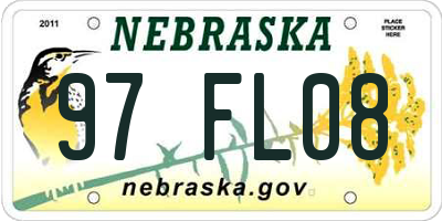 NE license plate 97FL08