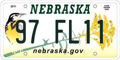 NE license plate 97FL11
