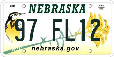 NE license plate 97FL12