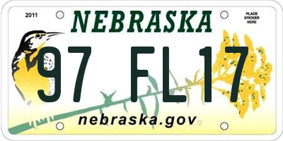 NE license plate 97FL17