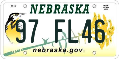 NE license plate 97FL46