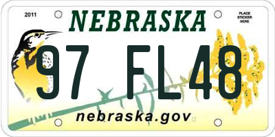NE license plate 97FL48