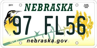 NE license plate 97FL56