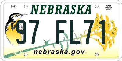 NE license plate 97FL71