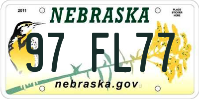 NE license plate 97FL77