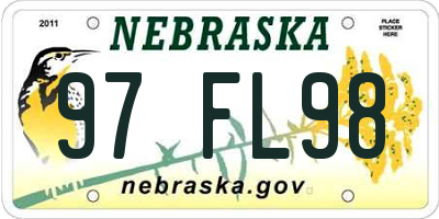 NE license plate 97FL98