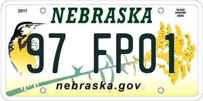 NE license plate 97FP01