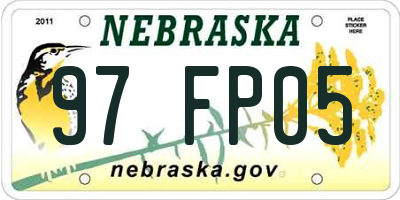 NE license plate 97FP05