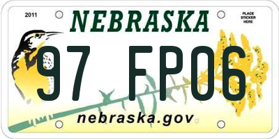 NE license plate 97FP06