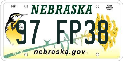NE license plate 97FP38