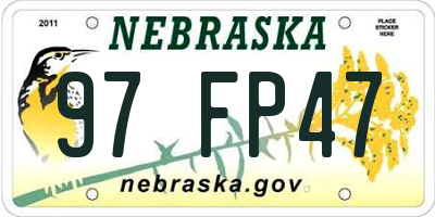 NE license plate 97FP47
