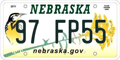 NE license plate 97FP55