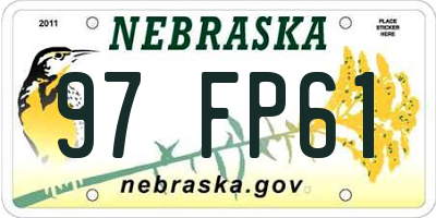 NE license plate 97FP61