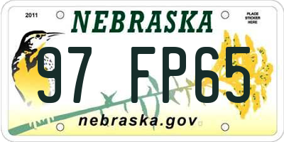 NE license plate 97FP65