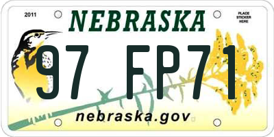 NE license plate 97FP71