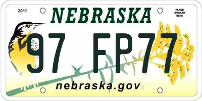 NE license plate 97FP77
