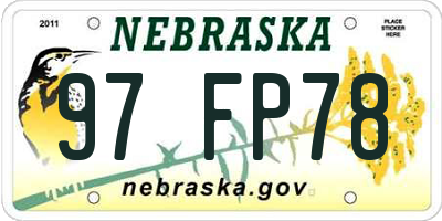 NE license plate 97FP78