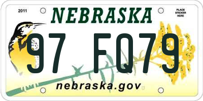 NE license plate 97FQ79