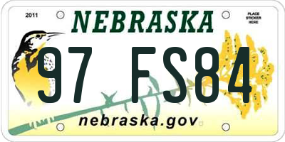 NE license plate 97FS84
