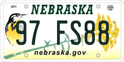 NE license plate 97FS88