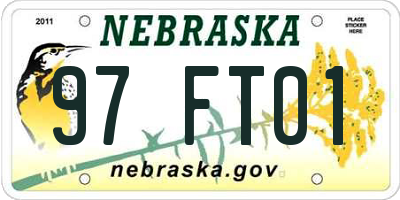 NE license plate 97FT01