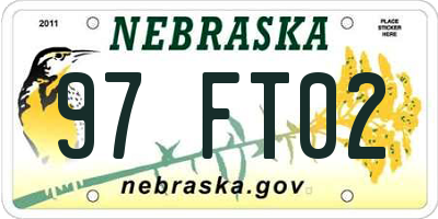NE license plate 97FT02