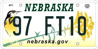 NE license plate 97FT10