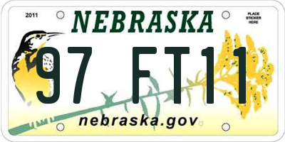 NE license plate 97FT11