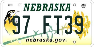 NE license plate 97FT39