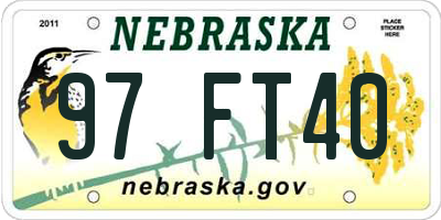 NE license plate 97FT40