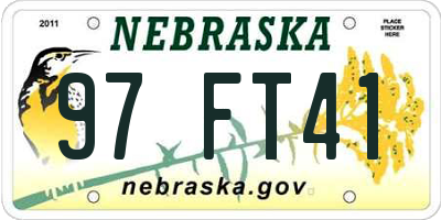 NE license plate 97FT41