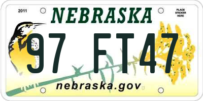 NE license plate 97FT47