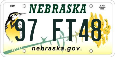 NE license plate 97FT48