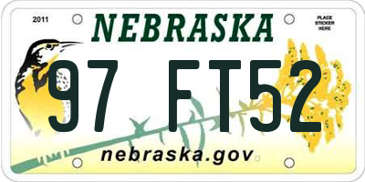 NE license plate 97FT52