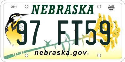 NE license plate 97FT59