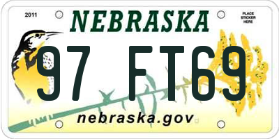 NE license plate 97FT69