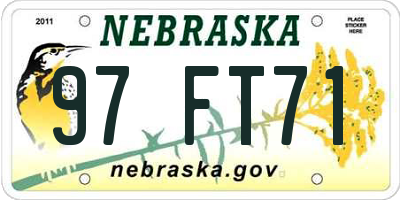 NE license plate 97FT71