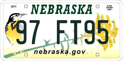 NE license plate 97FT95