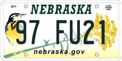 NE license plate 97FU21