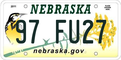 NE license plate 97FU27