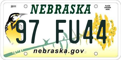 NE license plate 97FU44